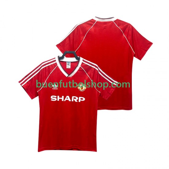 Camiseta de Fútbol Manchester United Retro 1988 1990 Primera Equipación Manga Corta Hombre Camiseta de Fútbol Manchester United Retro 1988 1990 Primera Equipación Manga Corta Hombre