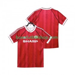 Camiseta de Fútbol Manchester United Retro 1990 1992 Primera Equipación Manga Corta Hombre
