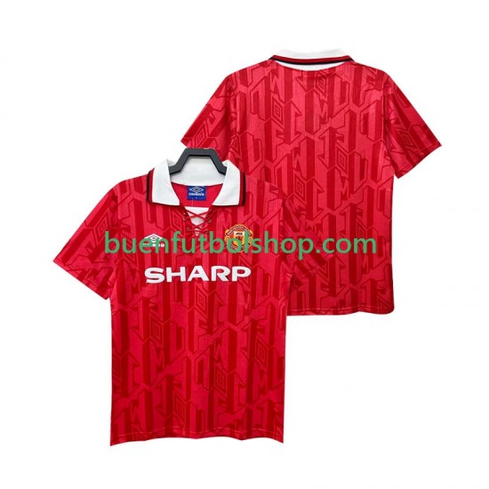 Camiseta de Fútbol Manchester United Retro 1992 1994 Primera Equipación Manga Corta Hombre Camiseta de Fútbol Manchester United Retro 1992 1994 Primera Equipación Manga Corta Hombre