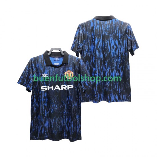 Camiseta de Fútbol Manchester United Retro 1993 Primera Equipación Manga Corta Hombre
