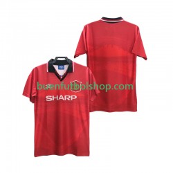 Camiseta de Fútbol Manchester United Retro 1994 1996 Primera Equipación Manga Corta Hombre