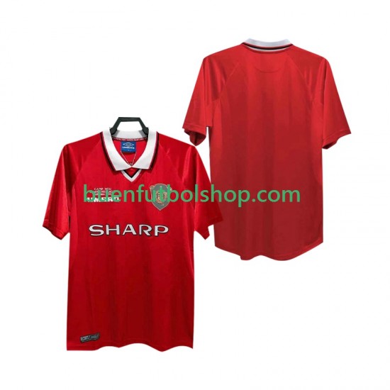 Camiseta de Fútbol Manchester United Retro 1999 2000 Primera Equipación Manga Corta Hombre Camiseta de Fútbol Manchester United Retro 1999 2000 Primera Equipación Manga Corta Hombre