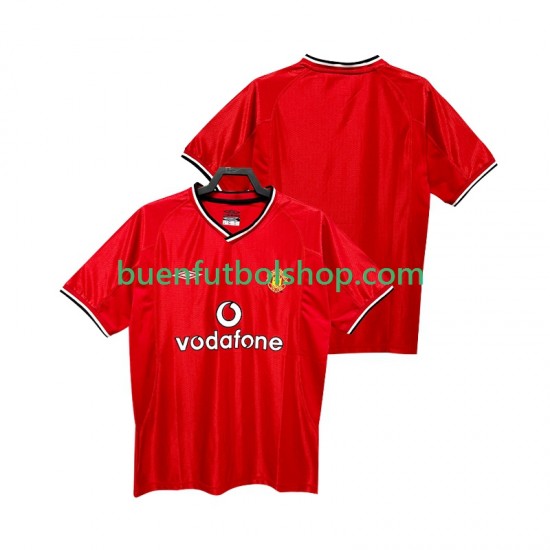 Camiseta de Fútbol Manchester United Retro 2000 2002 Primera Equipación Manga Corta Hombre Camiseta de Fútbol Manchester United Retro 2000 2002 Primera Equipación Manga Corta Hombre