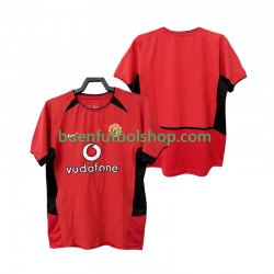 Camiseta de Fútbol Manchester United Retro 2002 2004 Primera Equipación Manga Corta Hombre
