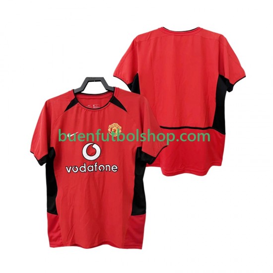 Camiseta de Fútbol Manchester United Retro 2002 2004 Primera Equipación Manga Corta Hombre Camiseta de Fútbol Manchester United Retro 2002 2004 Primera Equipación Manga Corta Hombre