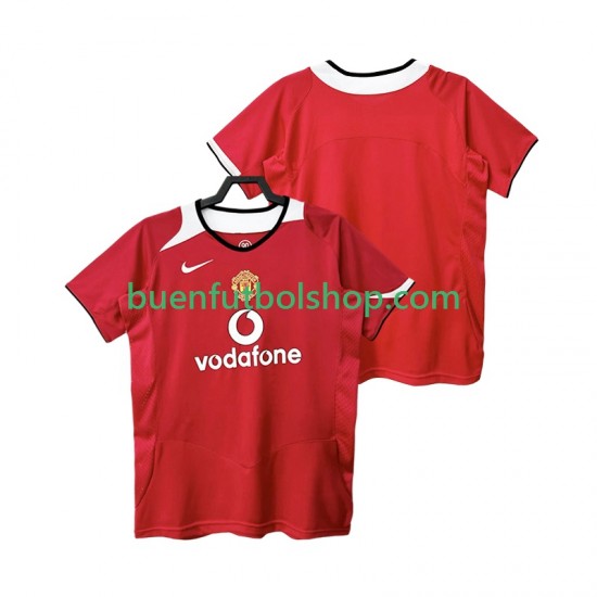 Camiseta de Fútbol Manchester United Retro 2005 2006 Primera Equipación Manga Corta Hombre Camiseta de Fútbol Manchester United Retro 2005 2006 Primera Equipación Manga Corta Hombre