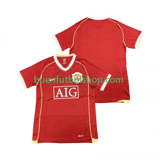 Camiseta de Fútbol Manchester United Retro 2006 2007 Primera Equipación Manga Corta Hombre Camiseta de Fútbol Manchester United Retro 2006 2007 Primera Equipación Manga Corta Hombre