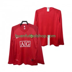 Camiseta de Fútbol Manchester United Retro 2007 2008 Primera Equipación Manga Larga Hombre Camiseta de Fútbol Manchester United Retro 2007 2008 Primera Equipación Manga Larga Hombre