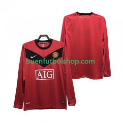 Camiseta de Fútbol Manchester United Retro 2009 2010 Primera Equipación Manga Larga Hombre Camiseta de Fútbol Manchester United Retro 2009 2010 Primera Equipación Manga Larga Hombre