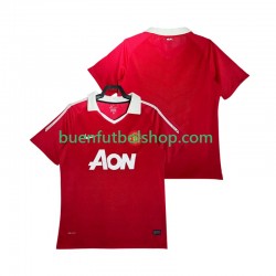 Camiseta de Fútbol Manchester United Retro 2010 2011 Primera Equipación Manga Corta Hombre