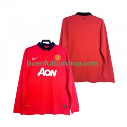 Camiseta de Fútbol Manchester United Retro 2013 2014 Primera Equipación Manga Larga Hombre