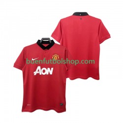 Camiseta de Fútbol Manchester United Retro 2013 2014 Primera Equipación Manga Corta Hombre