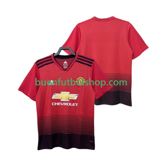 Camiseta de Fútbol Manchester United Retro 2018 2019 Primera Equipación Manga Corta Hombre