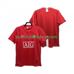 Camiseta de Fútbol Manchester United Retro Premier League 2007 2008 Primera Equipación Manga Corta Hombre
