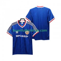 Camiseta de Fútbol Manchester United Retro 1986 1988 Tercera Equipación Manga Corta Hombre