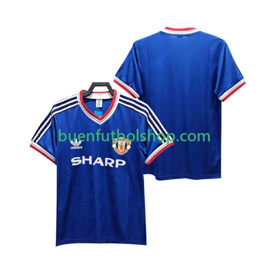 Camiseta de Fútbol Manchester United Retro 1986 1988 Tercera Equipación Manga Corta Hombre Camiseta de Fútbol Manchester United Retro 1986 1988 Tercera Equipación Manga Corta Hombre