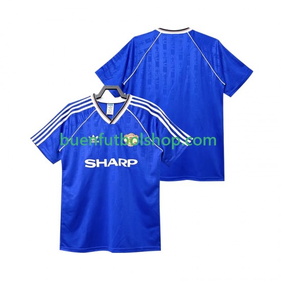 Camiseta de Fútbol Manchester United Retro 1988 1990 Tercera Equipación Manga Corta Hombre