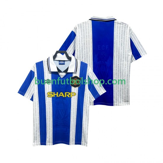 Camiseta de Fútbol Manchester United Retro 1994 1996 Tercera Equipación Manga Corta Hombre