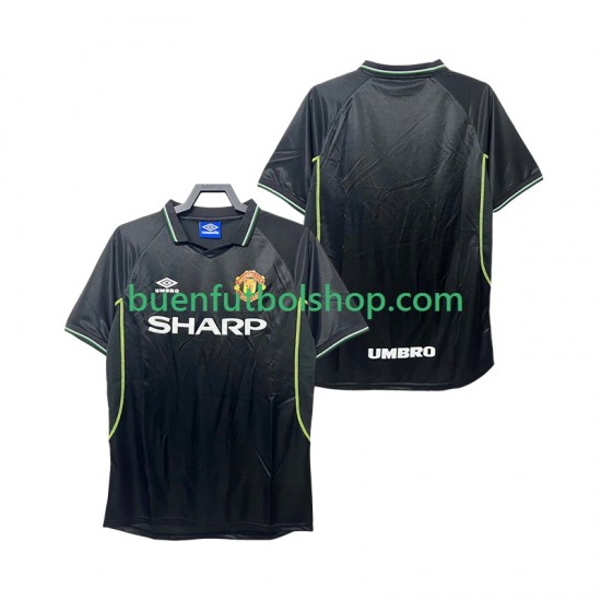 Camiseta de Fútbol Manchester United Retro 1998 1999 Tercera Equipación Manga Corta Hombre Camiseta de Fútbol Manchester United Retro 1998 1999 Tercera Equipación Manga Corta Hombre