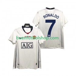 Camiseta de Fútbol Manchester United Ronaldo 7 Retro Champions League 2008 2009 Segunda Equipación Manga Corta Hombre