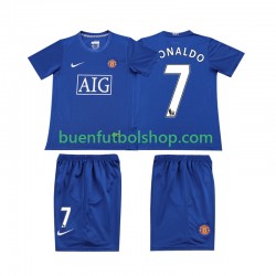 Camiseta de Fútbol Manchester United Ronaldo 7 Retro 2008 2009 Tercera Equipación Manga Corta Niño