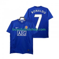 Camiseta de Fútbol Manchester United Ronaldo 7 Retro 2008 2009 Tercera Equipación Manga Corta Hombre