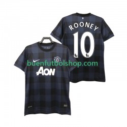 Camiseta de Fútbol Manchester United Rooney 10 Retro 2013 2014 Segunda Equipación Manga Corta Hombre