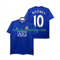 Camiseta de Fútbol Manchester United Rooney 10 Retro 2008 2009 Tercera Equipación Manga Corta Hombre