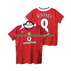 Camiseta de Fútbol Manchester United Rooney 8 Retro 2005 2006 Primera Equipación Manga Corta Hombre