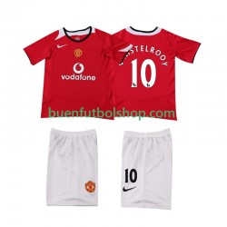 Camiseta de Fútbol Manchester United Ruud van Nistelrooy Retro 2005 2006 Primera Equipación Manga Corta Niño