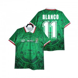 Camiseta de Fútbol México BLANCO 11 Retro 1998 Primera Equipación Manga Corta Hombre Camiseta de Fútbol México BLANCO 11 Retro 1998 Primera Equipación Manga Corta Hombre