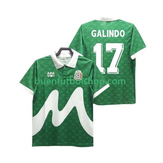 Camiseta de Fútbol México GALINDO 17 Retro 1995 Primera Equipación Manga Corta Hombre Camiseta de Fútbol México GALINDO 17 Retro 1995 Primera Equipación Manga Corta Hombre