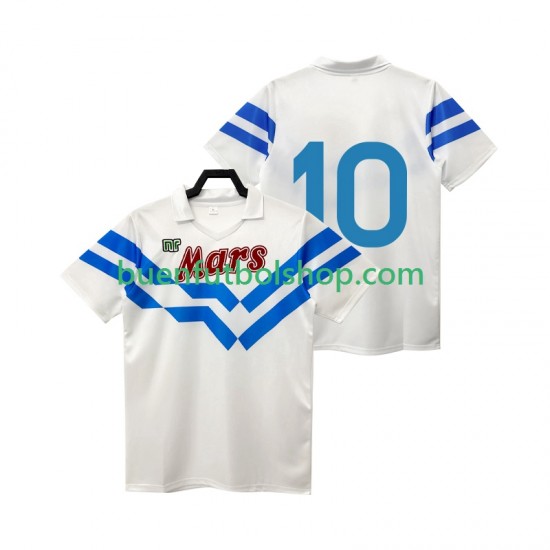 Camiseta de Fútbol Napoli 10 Retro 1988 1989 Segunda Equipación Manga Corta Hombre