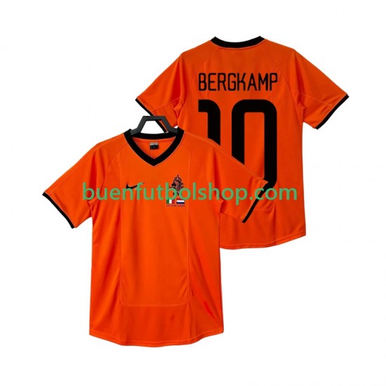 Camiseta de Fútbol Países Bajos BERGKAMP 10 Retro 2000 Primera Equipación Manga Corta Hombre