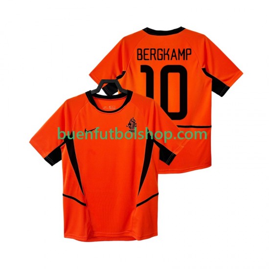 Camiseta de Fútbol Países Bajos BERGKAMP 10 Retro 2002 Primera Equipación Manga Corta Hombre