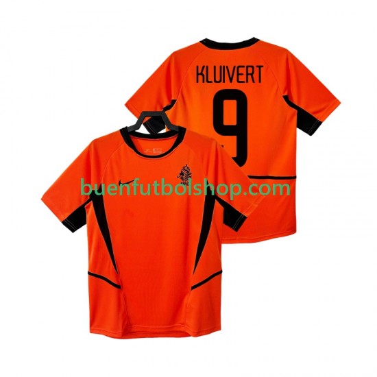 Camiseta de Fútbol Países Bajos KLUIVERT 9 Retro 2002 Primera Equipación Manga Corta Hombre