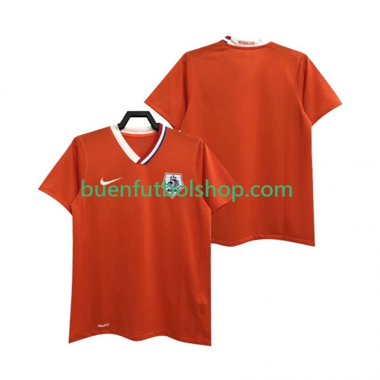 Camiseta de Fútbol Países Bajos Retro 2008 Primera Equipación Manga Corta Hombre