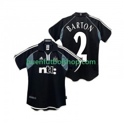 Camiseta de Fútbol Newcastle United BARTON 2 Retro 2000 2001 Segunda Equipación Manga Corta Hombre