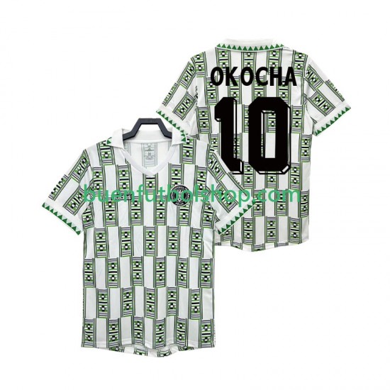 Camiseta de Fútbol Nigeria OKOCHA 10 Retro 1994 Segunda Equipación Manga Corta Hombre Camiseta de Fútbol Nigeria OKOCHA 10 Retro 1994 Segunda Equipación Manga Corta Hombre