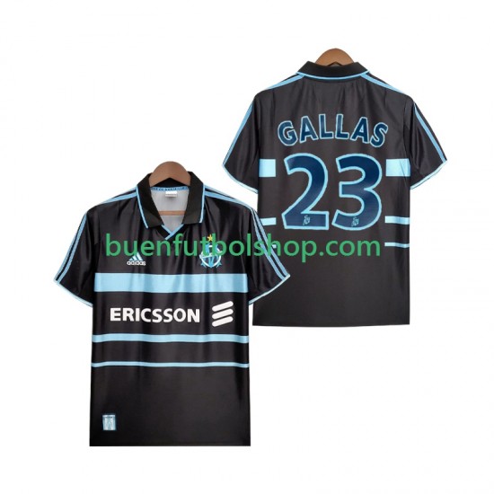 Camiseta de Fútbol Olympique de Marsella Gallas 23 Retro 1999 2000 Tercera Equipación Manga Corta Hombre