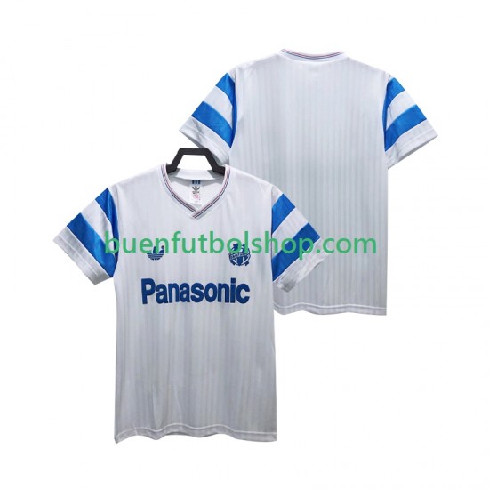 Camiseta de Fútbol Olympique de Marsella Retro 1990 Primera Equipación Manga Corta Hombre
