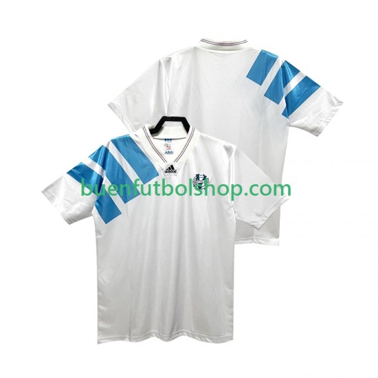 Camiseta de Fútbol Olympique de Marsella Retro 1992 1993 Primera Equipación Manga Corta Hombre