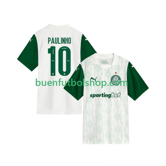 Camiseta de Fútbol Palmeiras Paulinho 10 2025-2026 Segunda Equipación Manga Corta Hombre