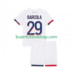 Camiseta de Fútbol Paris Saint-Germain Bradley Barcola 29 2025-2026 Segunda Equipación Manga Corta Niño
