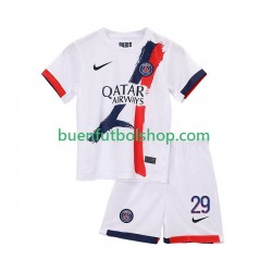 Camiseta de Fútbol Paris Saint-Germain Bradley Barcola 29 2025-2026 Segunda Equipación Manga Corta Niño