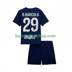 Camiseta de Fútbol Paris Saint-Germain Bradley Barcola 29 2025-2026 Primera Equipación Manga Corta Niño
