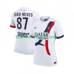 Camiseta de Fútbol Paris Saint-Germain Joao Neves 87 2025-2026 Segunda Equipación Manga Corta Hombre