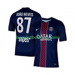 Camiseta de Fútbol Paris Saint-Germain Joao Neves 87 2025-2026 Primera Equipación Manga Corta Hombre