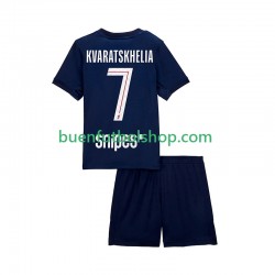 Camiseta de Fútbol Paris Saint-Germain Khvicha Kvaratskhelia 7 2025-2026 Primera Equipación Manga Corta Niño