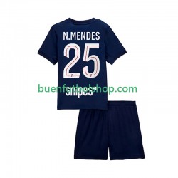 Camiseta de Fútbol Paris Saint-Germain Nuno Mendes 25 2025-2026 Primera Equipación Manga Corta Niño